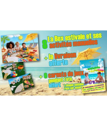 Offre spéciale. Une box de 8 activités, la livraison gratuite et 9 semaines de jeux à recevoir par email pendant les vacances