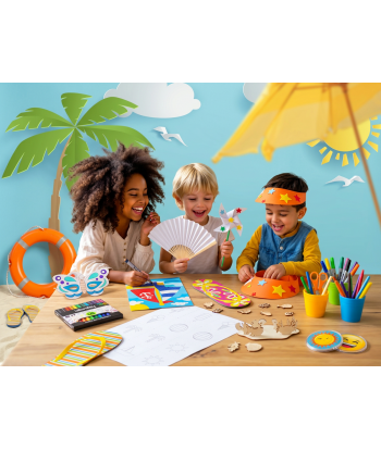 Les enfants s'occupent et apprécient les activités manuelles de la Box d'activités d'été