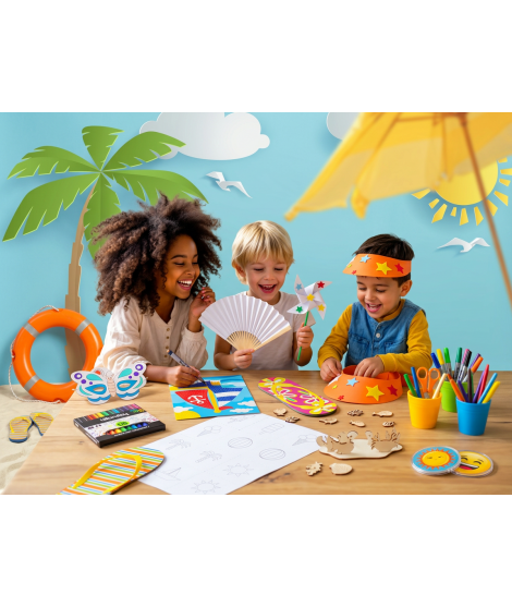 Les enfants s'occupent et apprécient les activités manuelles de la Box d'activités d'été