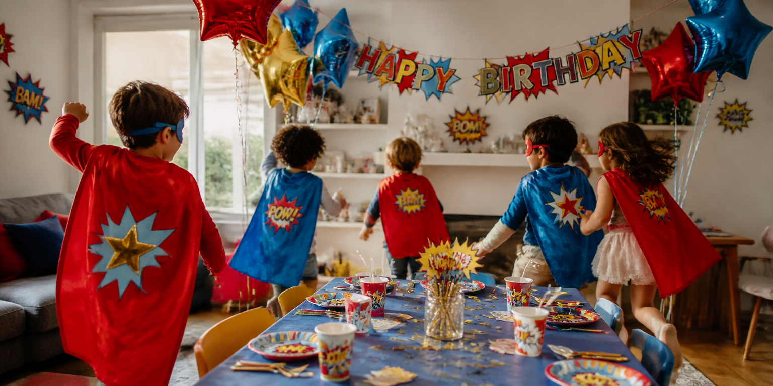 gouter anniversaire enfants super heros super-héros 5 à 12 ans